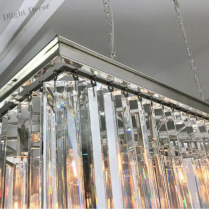 Timeless American Classic Crystal LED Chandeliers - Illuminate and Elevate Your Space with High-Quality Rectangular Lighting for Foyers, Living Rooms, and Dining Rooms