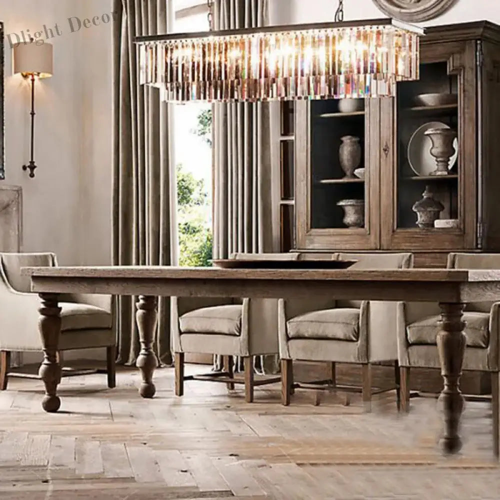 Timeless American Classic Crystal LED Chandeliers - Illuminate and Elevate Your Space with High-Quality Rectangular Lighting for Foyers, Living Rooms, and Dining Rooms