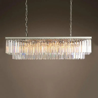 Timeless American Classic Crystal LED Chandeliers - Illuminate and Elevate Your Space with High-Quality Rectangular Lighting for Foyers, Living Rooms, and Dining Rooms