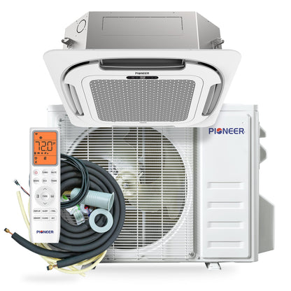 Pioneer Quantum Ultra 23,000 BTU 22.5 SEER2 230V 8-Way Ceiling Cassette Ductless Mini-Split Air Conditioner Inverter Heat Pump Full Set – view 3