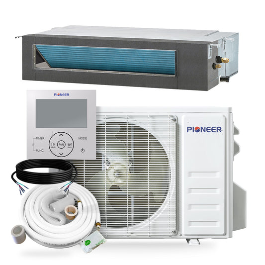 Pioneer Quantum Ultra 17,000 BTU 20 SEER2 230V Ceiling Concealed Ducted Mini-Split Air Conditioner Inverter Heat Pump Full Set