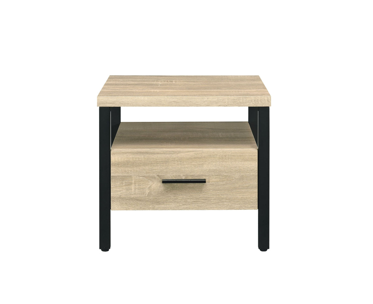 Oak Finish Nightstand with 1 Drawer and 1 Shelf - Modern Storage