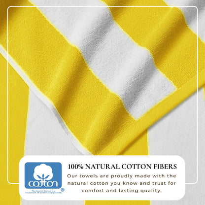 Cotton Velour Cabana Stripe Beach Towel - Novia Collection.