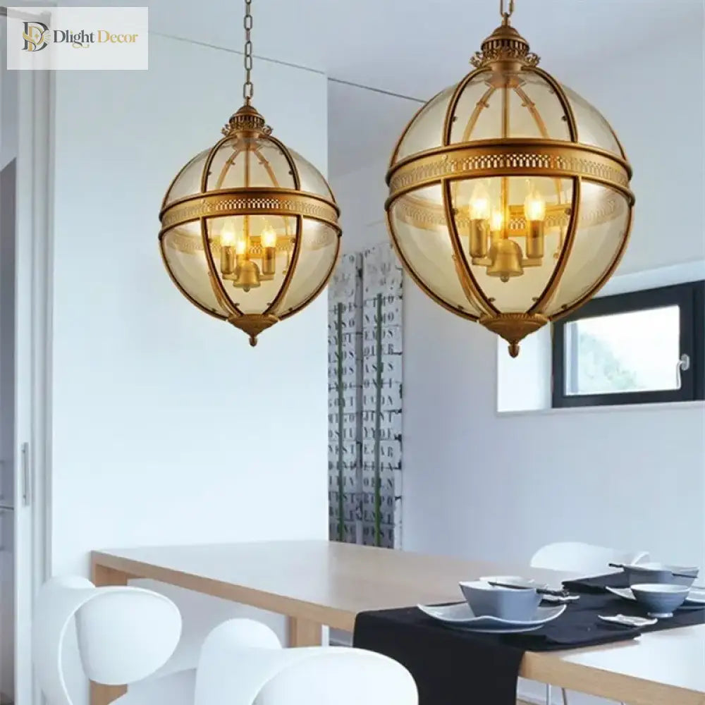 Vintage Globe Pendant Light | Modern Dining Room Lighting