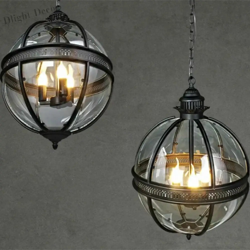 Vintage Loft Globe Pendant Lights - Retro Outdoor Lighting for Garden and Yard