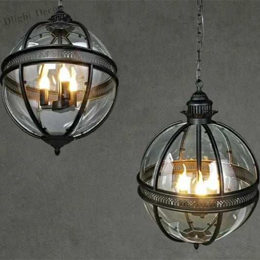 Vintage Loft Globe Pendant Lights - Retro Outdoor Lighting for Garden and Yard