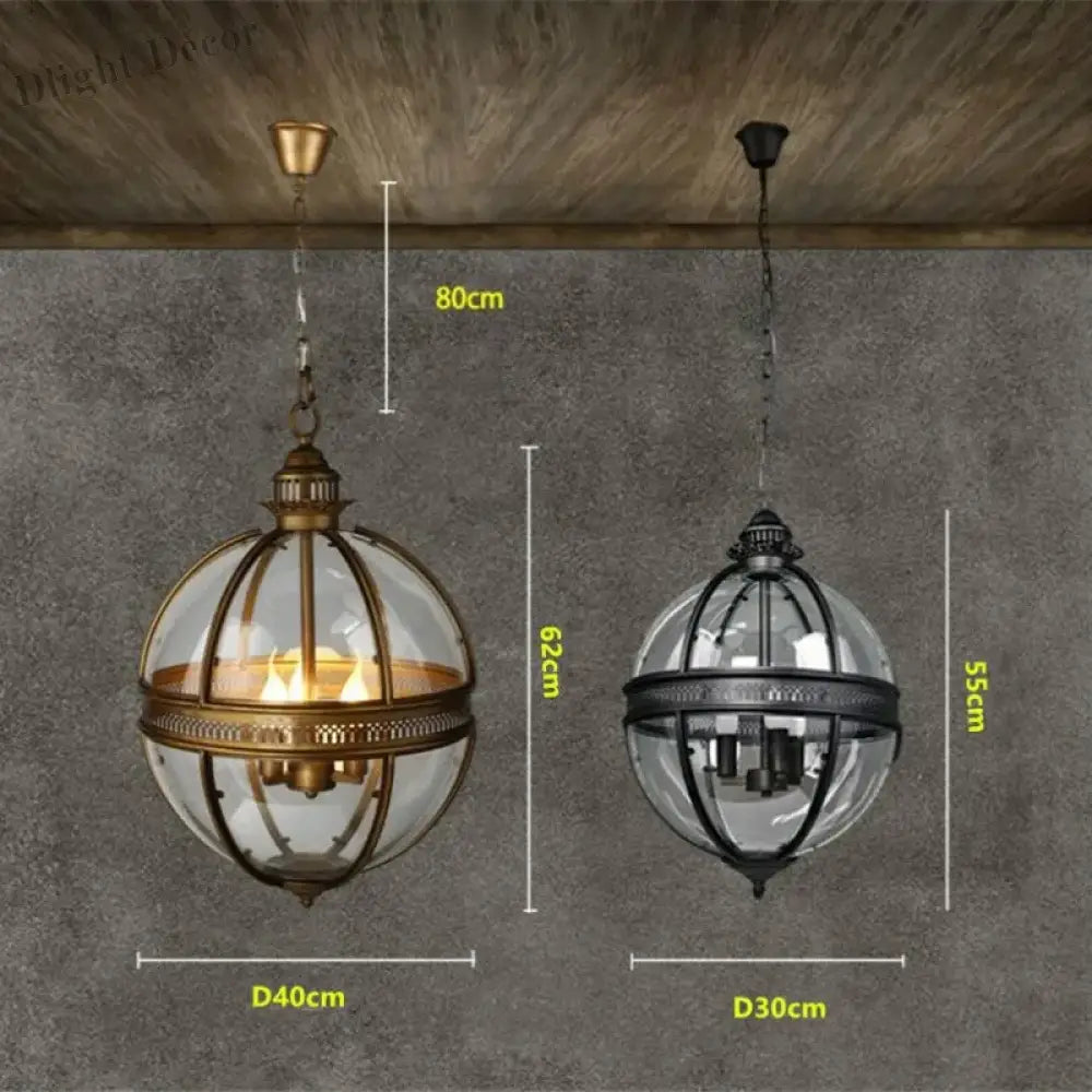 Vintage Loft Globe Pendant Lights - Retro Outdoor Lighting for Garden and Yard