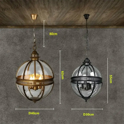 Vintage Loft Globe Pendant Lights - Retro Outdoor Lighting for Garden and Yard