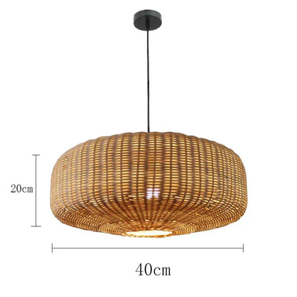 Vintage Retro Rattan Pendant Light | Dining Room Lighting