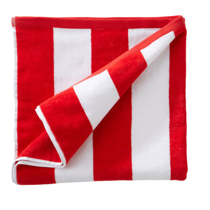 Cotton Velour Cabana Stripe Beach Towel - Novia Collection.