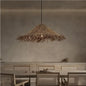 Wabi Sabi E27 LED Pendant Lights - Rattan Hanging Lamp for Dining Room Elegance
