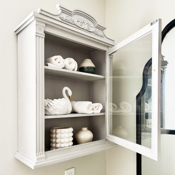 Baroque Elegance Wall Mounted Cabinet with Magnetic Door