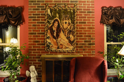 Tache Tapestry Runs With Wolves Native Tribal Wall Hanging 28 x 47 (12082)