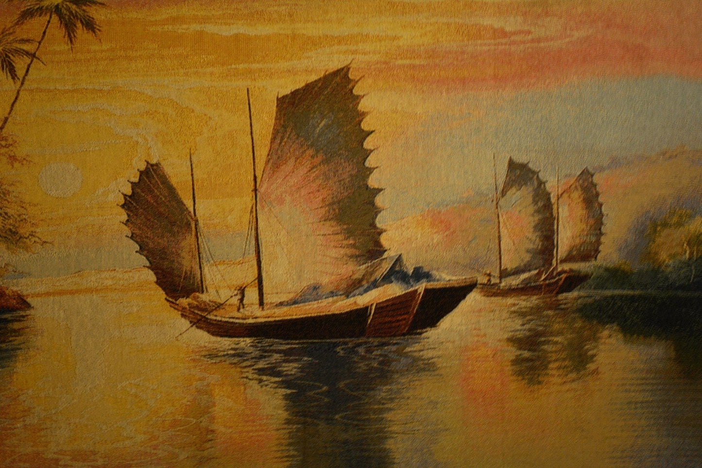 Tache 28 x 55 Exotic Ships on The Horizon Coastal Tapestry Wall Hanging (WH-DB15152)