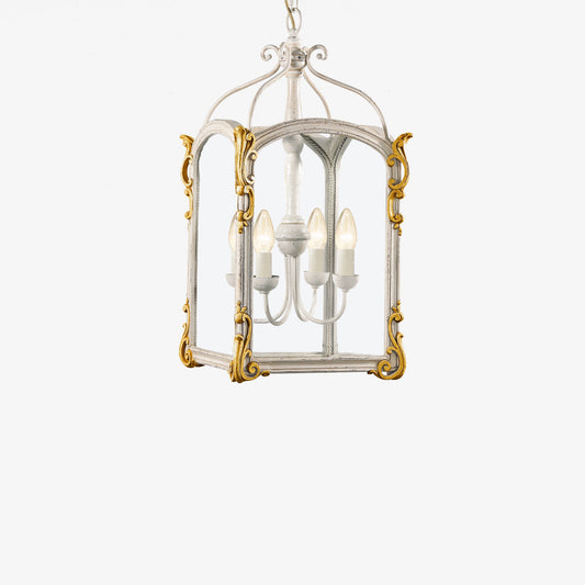 ADELINA white & gold lantern