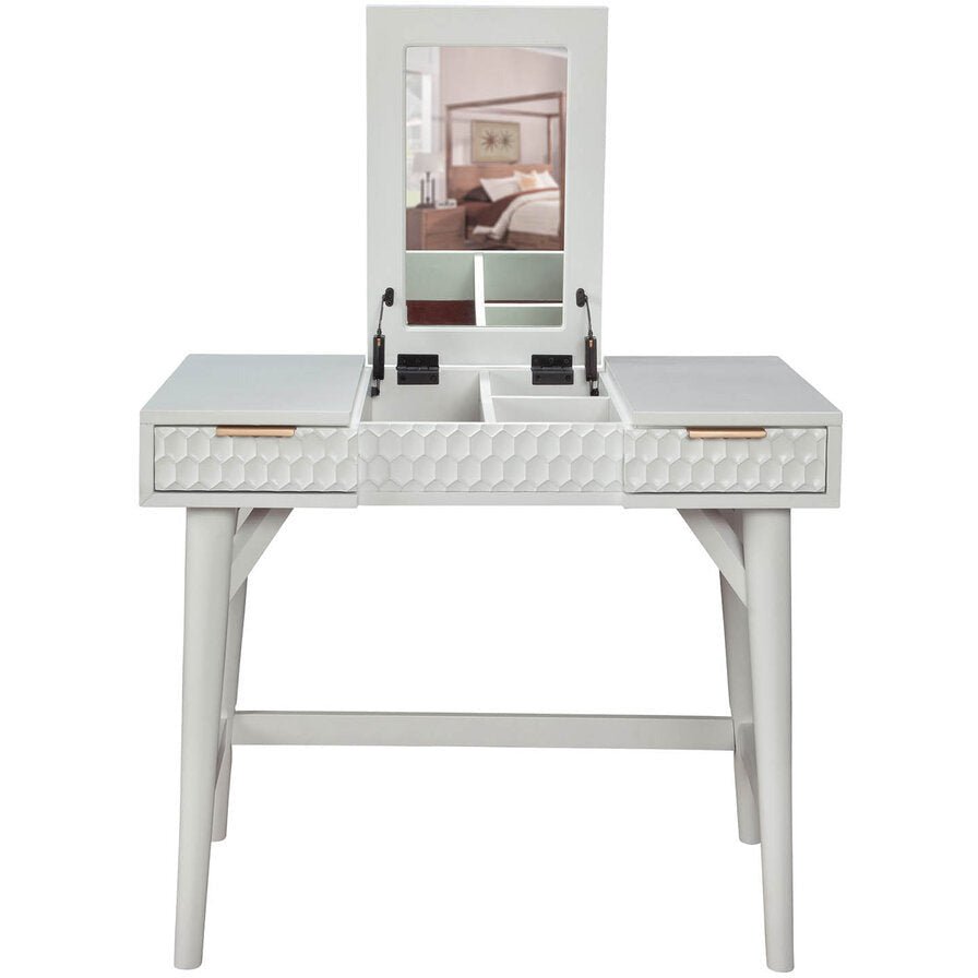 White Pearl Bedroom Vanity Desk