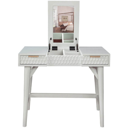 White Pearl Bedroom Vanity Desk