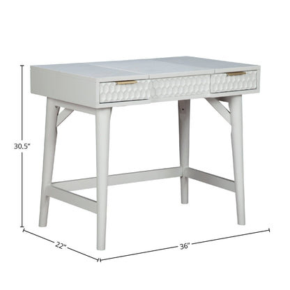 White Pearl Bedroom Vanity Desk