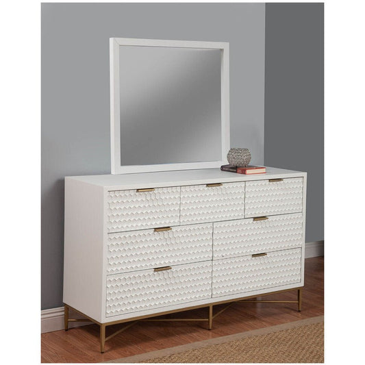 White Pearl Dresser & Mirror
