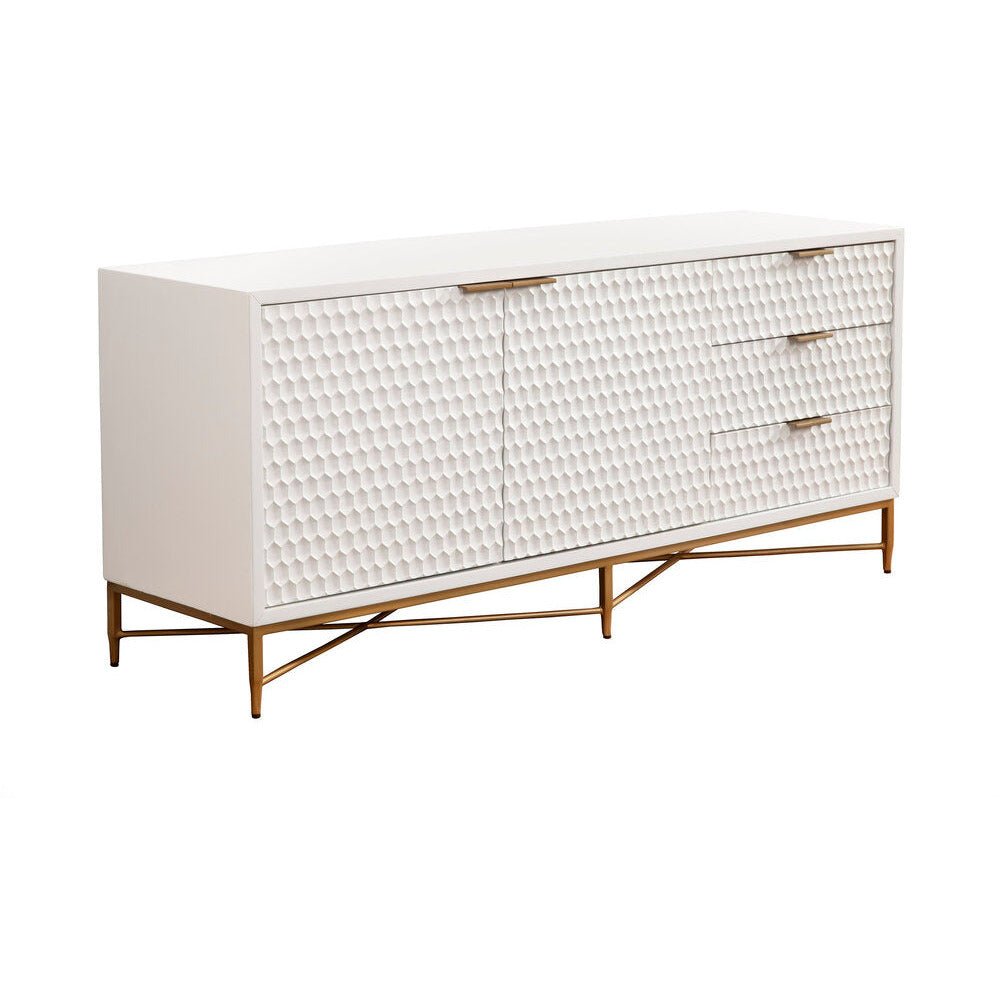 White Pearl TV Console