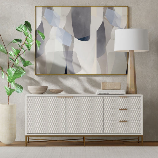 White Pearl TV Console