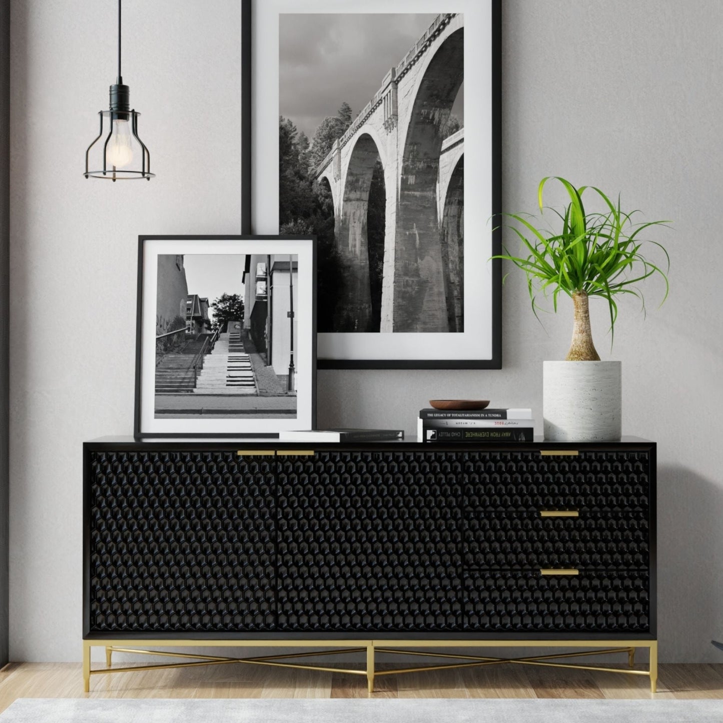 White Pearl TV Console