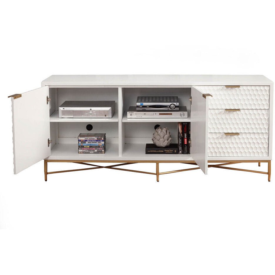 White Pearl TV Console