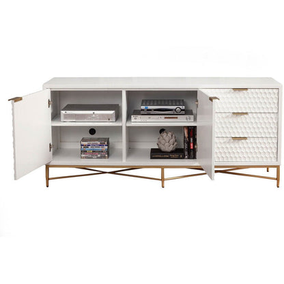 White Pearl TV Console
