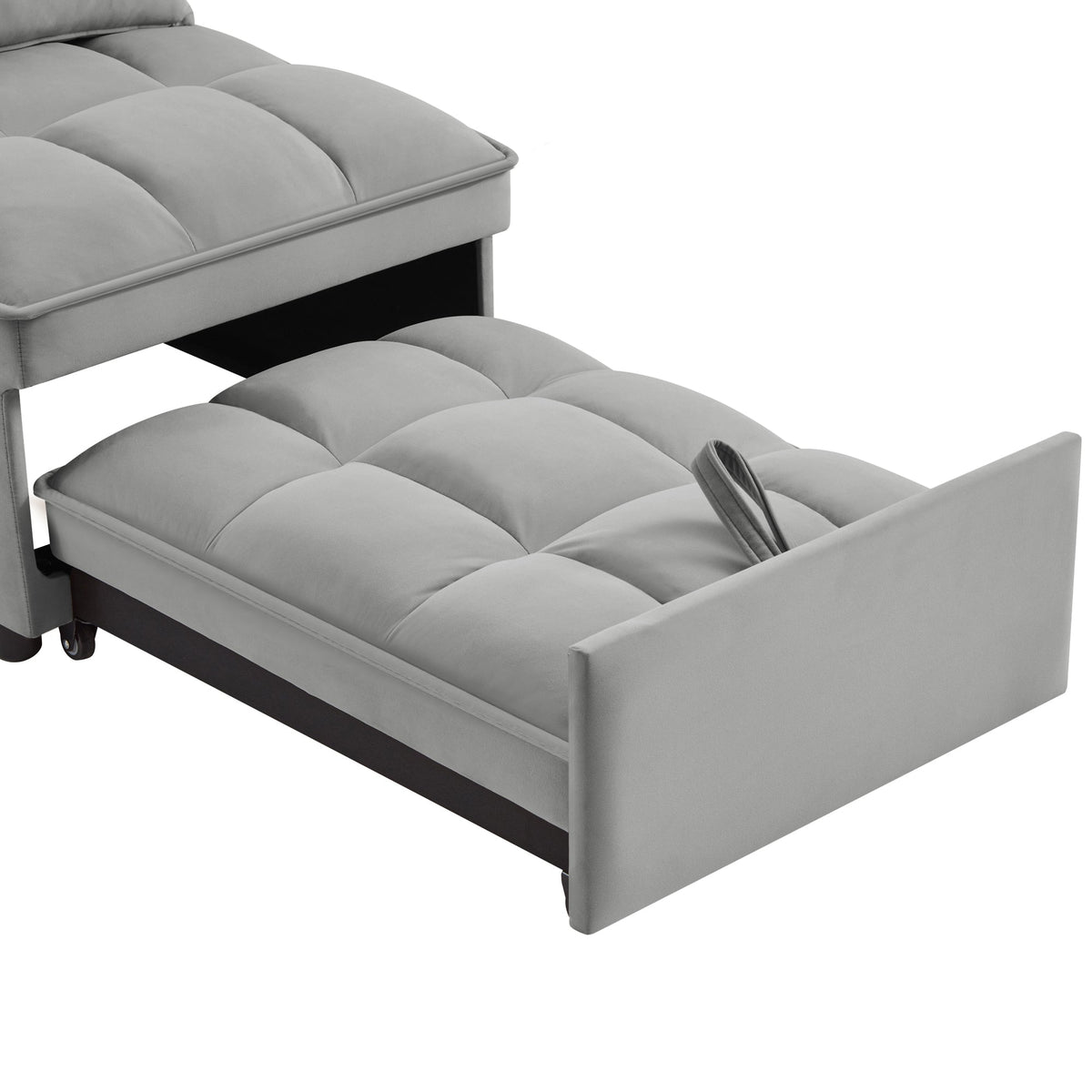 4 in 1 Multi-Function Single Sofa Bed with Adjustable Backrest - Gray