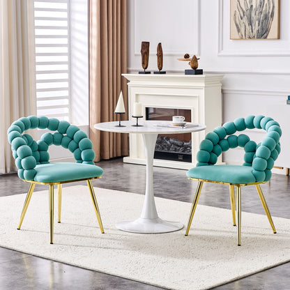 Puffy Bubble Ball Chain Chairs for Dining Room - Light Blue or Yellow