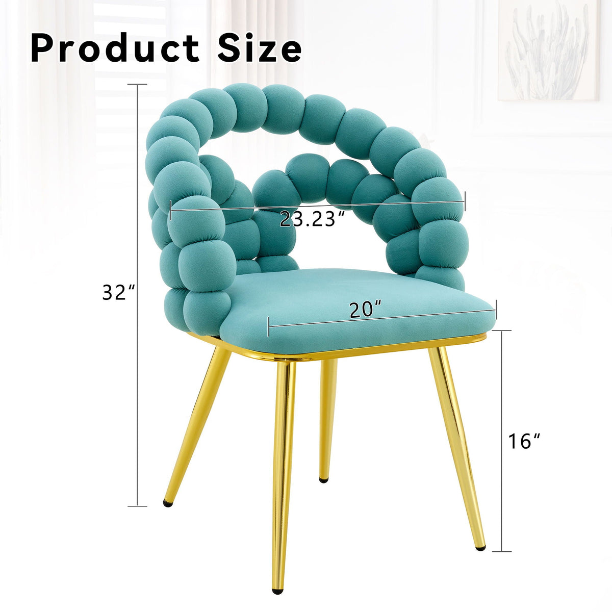 Puffy Bubble Ball Chain Chairs for Dining Room - Light Blue or Yellow