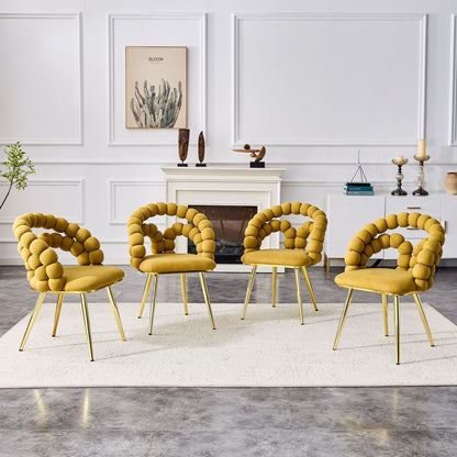 Puffy Bubble Ball Chain Chairs for Dining Room - Light Blue or Yellow