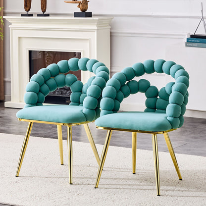 Puffy Bubble Ball Chain Chairs for Dining Room - Light Blue or Yellow