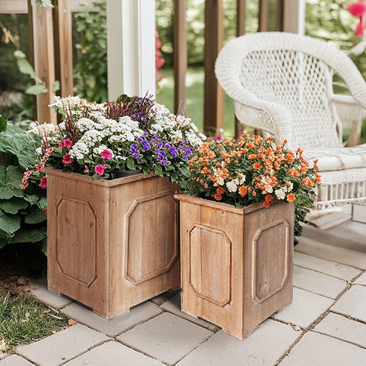 Oversized Wooden Planters Set of 2