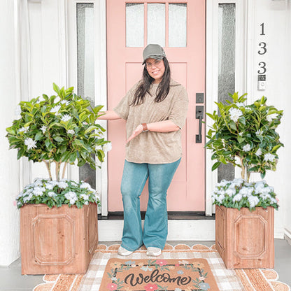 Oversized Outdoor Wooden Planters, Set of 2