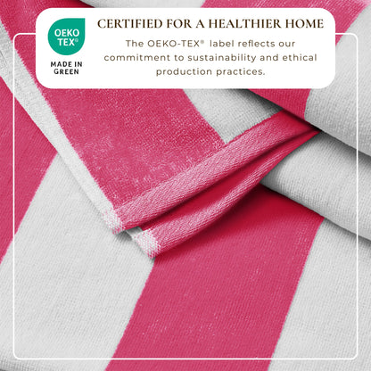 Cotton Velour Cabana Stripe Beach Towel - Novia Collection.