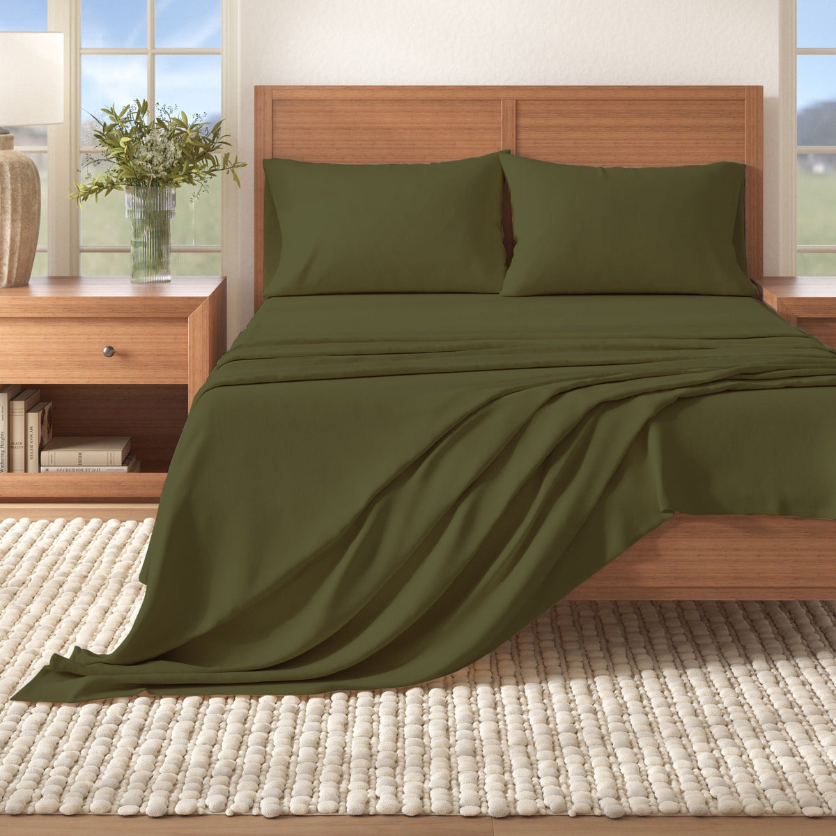 Cotton Solid Flannel Sheet - Nordic Collection